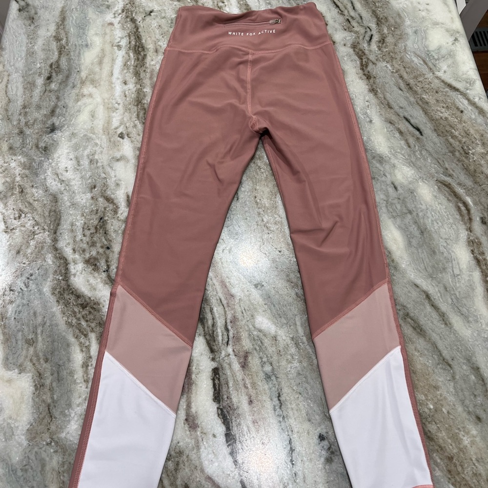 White fox womens Pink and White Leggings